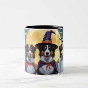 Rough Collie Dogs Pumpkin Halloween Funny Zweifarbige Tasse