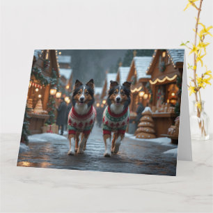 Rough Collie Dogs Weihnachtsschneeurlaub Karte
