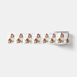 Rough Collie Funny Santa Dog Weihnachten Satinband
