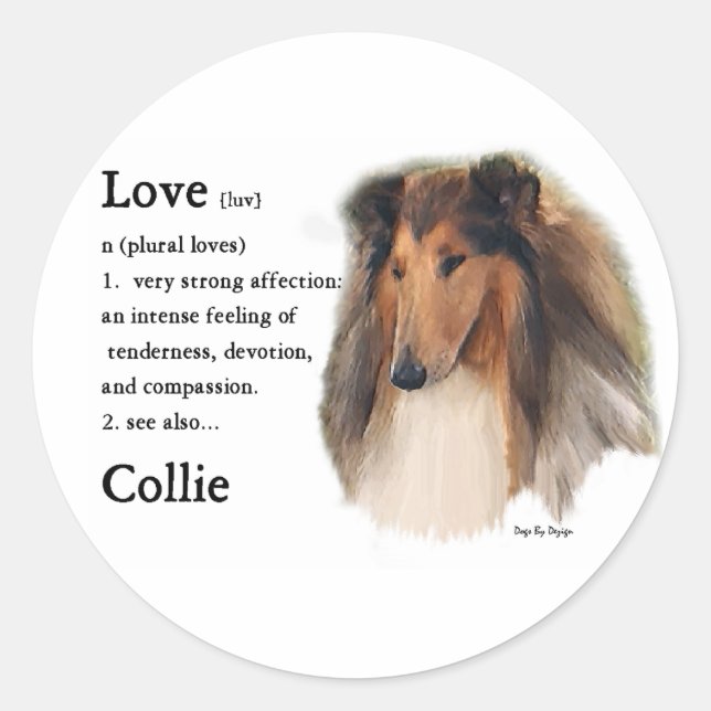 Rough Collie Gifts Runder Aufkleber (Vorderseite)