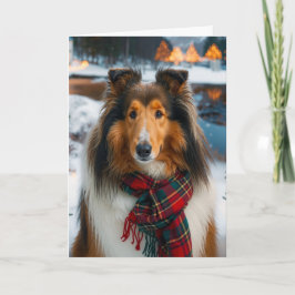 Rough Collie Holiday Karte