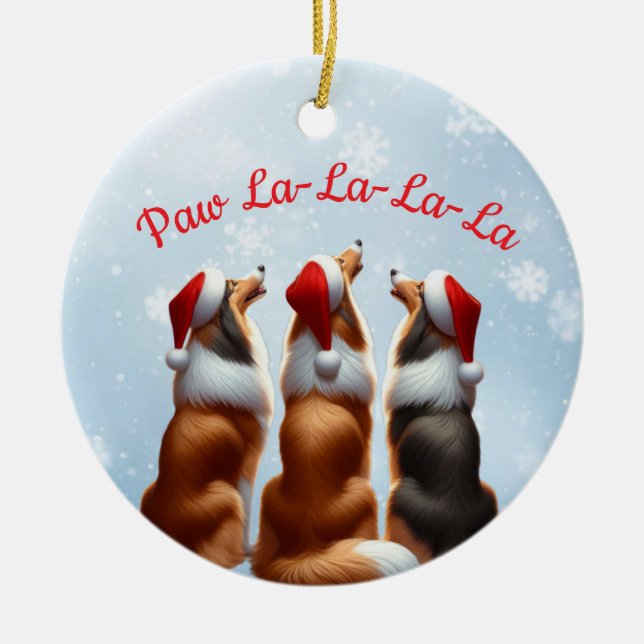 Rough Collie  Keramik Ornament (Vorne)