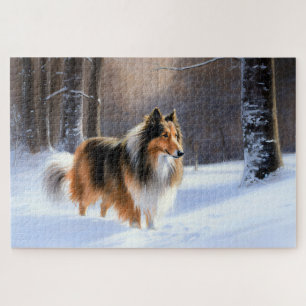 Rough Collie Let It Snow Weihnachten