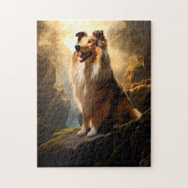 Rough Collie on Mountain Puzzle.
