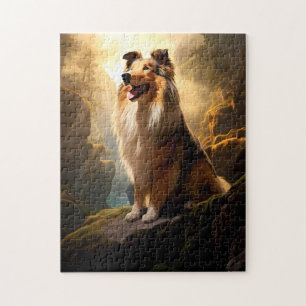 Rough Collie on Mountain Puzzle.