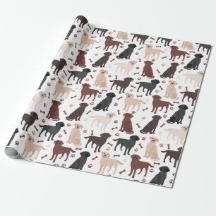 Rough Collie Paws and Bones Wrapping Paper Geschenkpapier