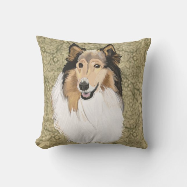 Rough Collie Portrait Kissen (Vorderseite)
