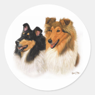 Rough Collie Runder Aufkleber