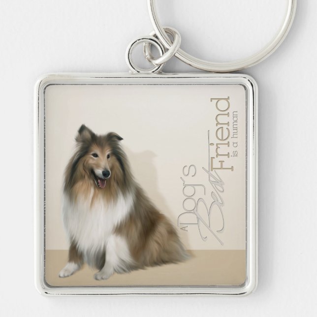 Rough Collie Schlüsselanhänger (Vorne)