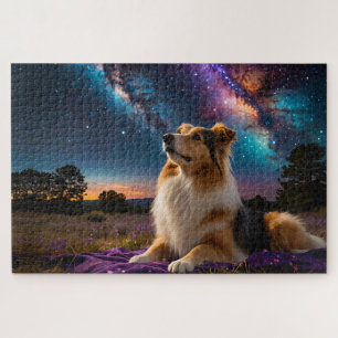 Rough Collie Under the Stars