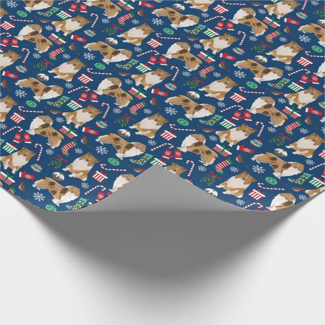 Rough Collie Weihnachtsverpackung Geschenkpapier (Ecke)