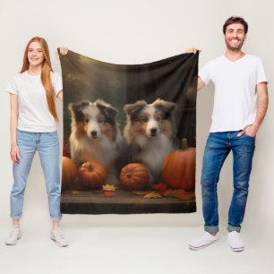 Rough Collie Welpe Autumn Delight Pumpen Fleecedecke
