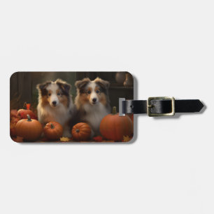Rough Collie Welpe Autumn Delight Pumpen Gepäckanhänger