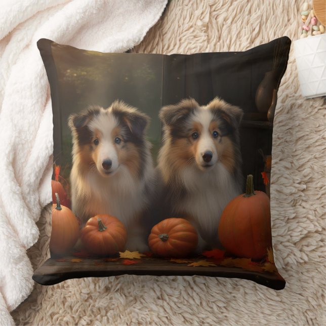 Rough Collie Welpe Autumn Delight Pumpen Kissen (Decke)