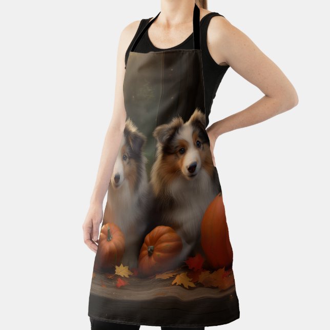Rough Collie Welpe Autumn Delight Pumpen Schürze (InSitu)