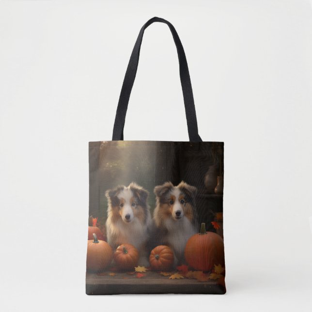 Rough Collie Welpe Autumn Delight Pumpen Tasche (Vorderseite)