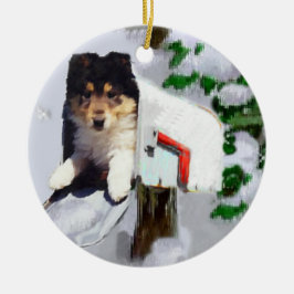 Rough Collie Welpe Weihnachtsgeschenke Ornament