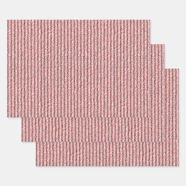 Rough Corduroy Streifen in Peach Apricot Geschenkpapier Set (Set)