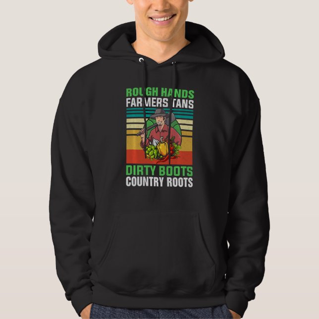 Rough Hands Bauer Tans Dirty Boots Country Roots Hoodie (Vorderseite)