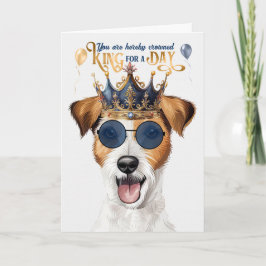 Rough Jack Russell Dog King für Day Funny Birthday Karte