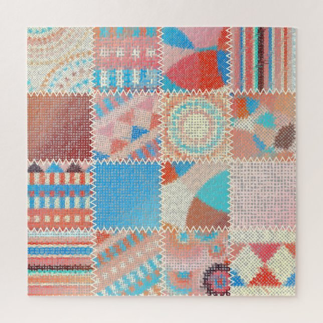 Rough Leinwand Patchwork: Texturierte Vintage Must (Vertikal)