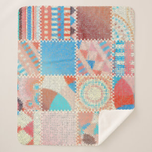 Rough Leinwand Patchwork: Texturierte Vintage Must Sherpadecke