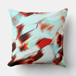 Rough light cyan und stark rot kissen