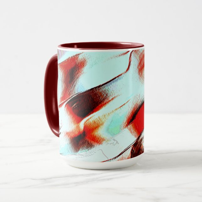 Rough light cyan und stark rot tasse (Vorderseite Links)