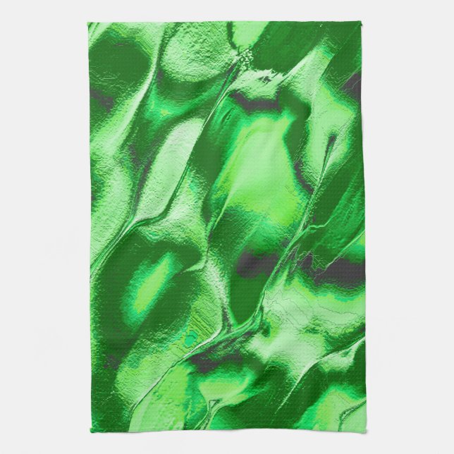 Rough metallic green dunes zeichnend geschirrtuch (Vertikal)