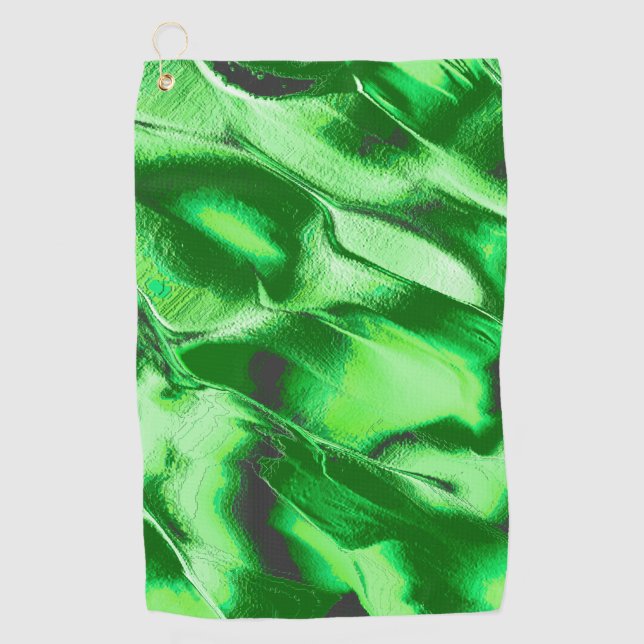 Rough metallic green dunes zeichnend golfhandtuch (Vorderseite)