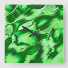 Rough metallic green dunes zeichnend quadratische wanduhr
