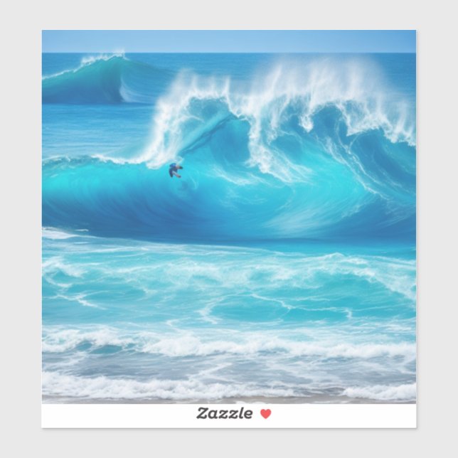 Rough Ocean Blue Waves Aufkleber (Blatt)