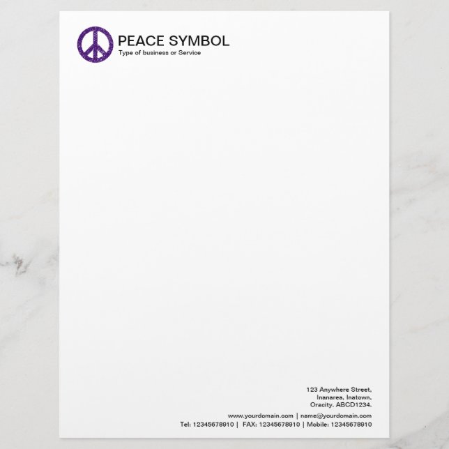 Rough Peace - Deep Lila Briefbogen (Vorderseite)