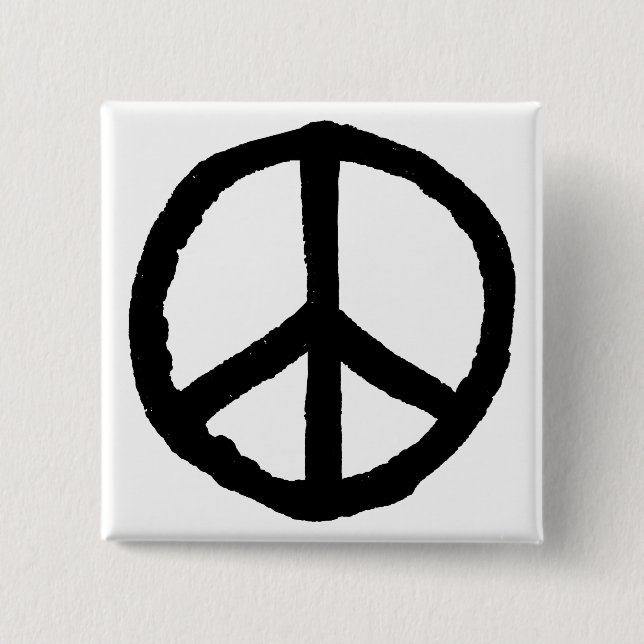 Rough Peace Symbol Button (Vorderseite)