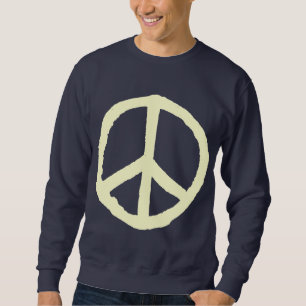 Rough Peace Symbol - Creme auf Dunkel Sweatshirt