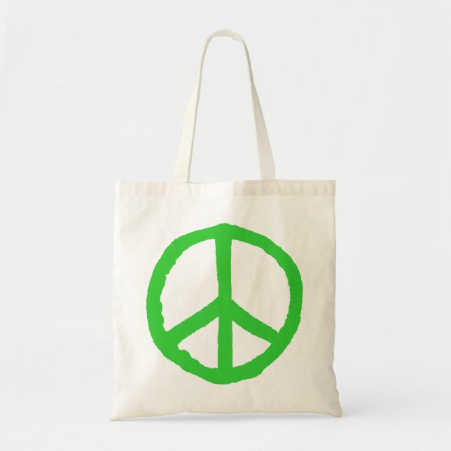 Rough Peace Symbol - Green Tragetasche (Vorne)