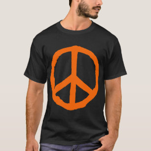 Rough Peace Symbol - Orange auf Dunkel T-Shirt