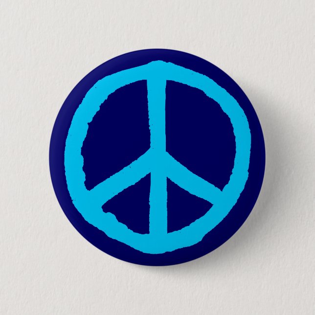 Rough Peace Symbol - Shades of Blue Button (Vorderseite)