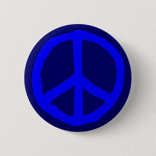 Rough Peace Symbol - Shades of Blue Button (Vorderseite)