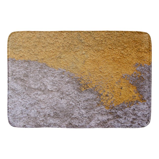 Rough Raw Beton Construction Wall Yelllow Gray Badematte (Vorderseite)