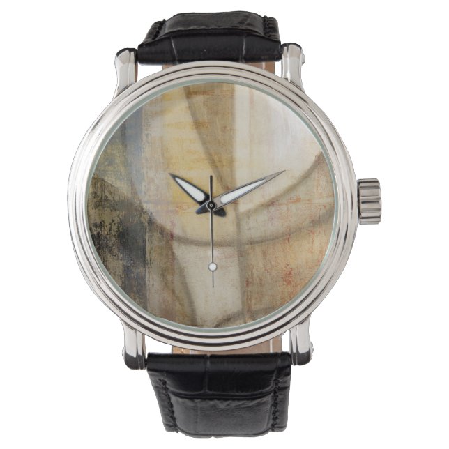 Rough Textured Earth Tone Painting Armbanduhr (Vorderseite)