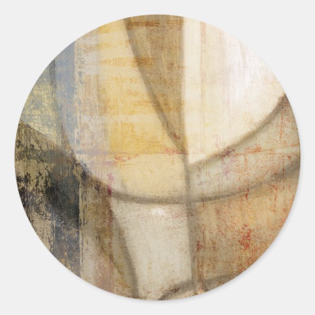 Rough Textured Earth Tone Painting Runder Aufkleber (Vorderseite)