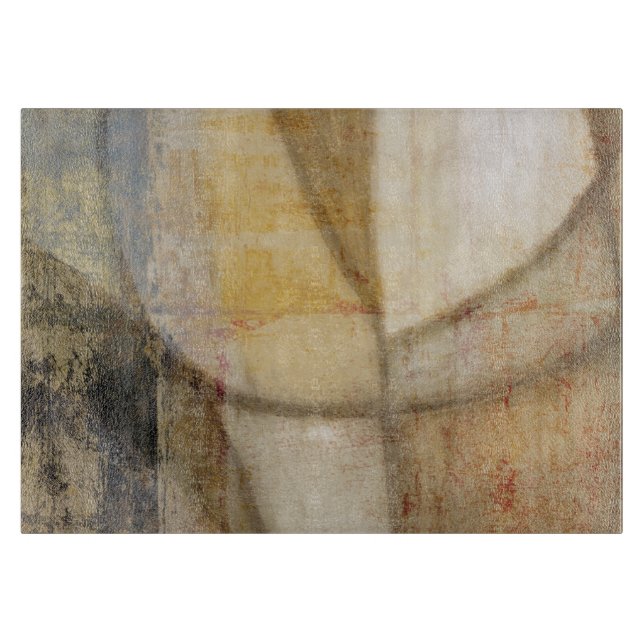 Rough Textured Earth Tone Painting Schneidebrett (Vorderseite)