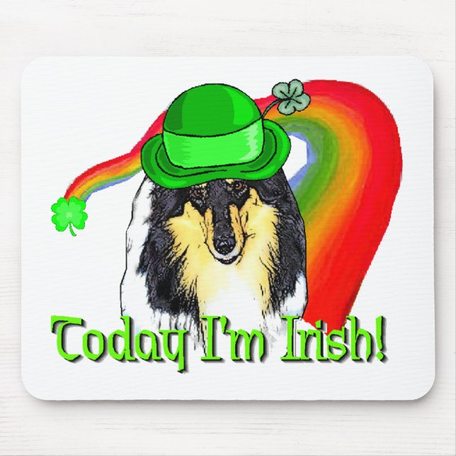 Rough Tri Collie Saint Patricks Mousepad (Vorne)