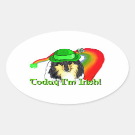 Rough Tri Collie Saint Patricks Ovaler Aufkleber