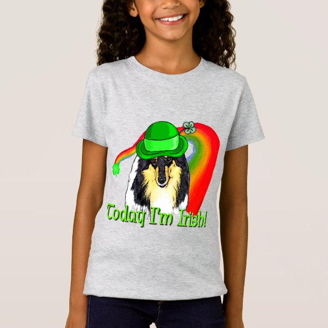 Rough Tri Collie Saint Patricks T-Shirt (Vorderseite)