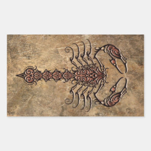 Rough Tribal Scorpion Rechteckiger Aufkleber