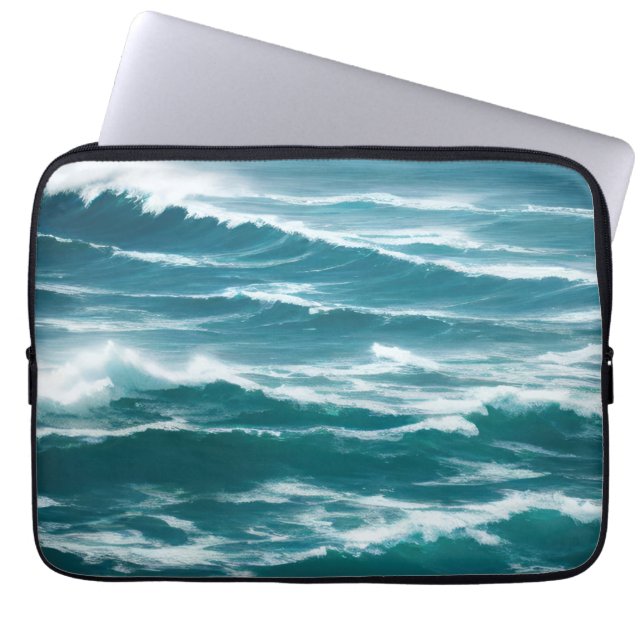 Rough Waters Türkis Ocean Waves Laptopschutzhülle (Vorderseite)