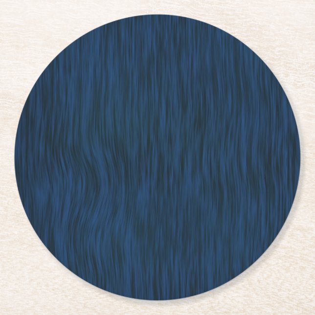 Rough Wood Grain Look Hintergrund Deep Blue Runder Pappuntersetzer (Vorderseite)