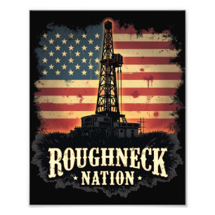 Roughneck Nation Ölindustrie Amerikanischer Arbeit Fotodruck